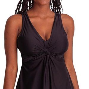 NWT SHAPERMINT Essentials Swim Knot-Front Swim Dress